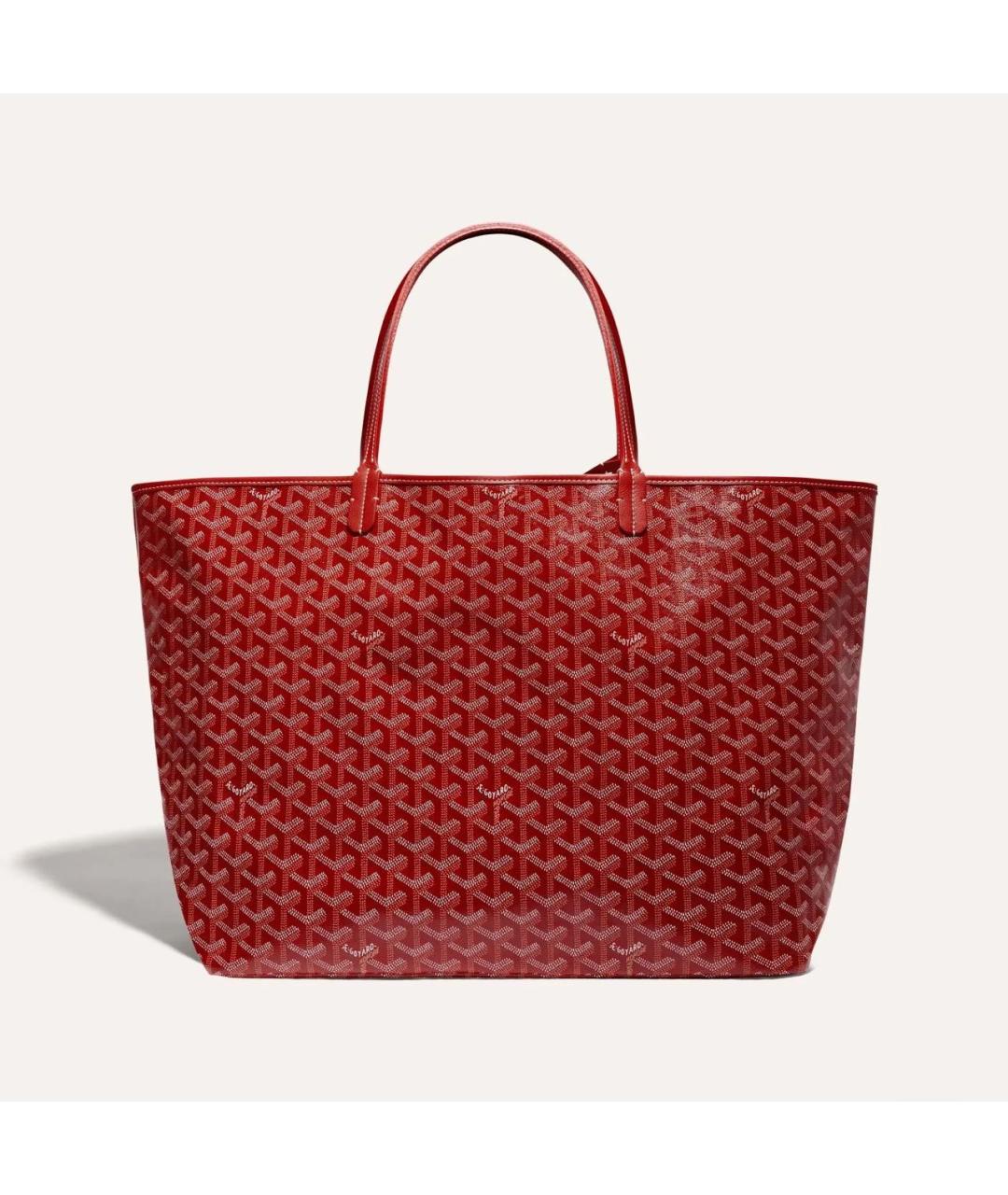 GOYARD Красная кожаная сумка тоут, фото 3