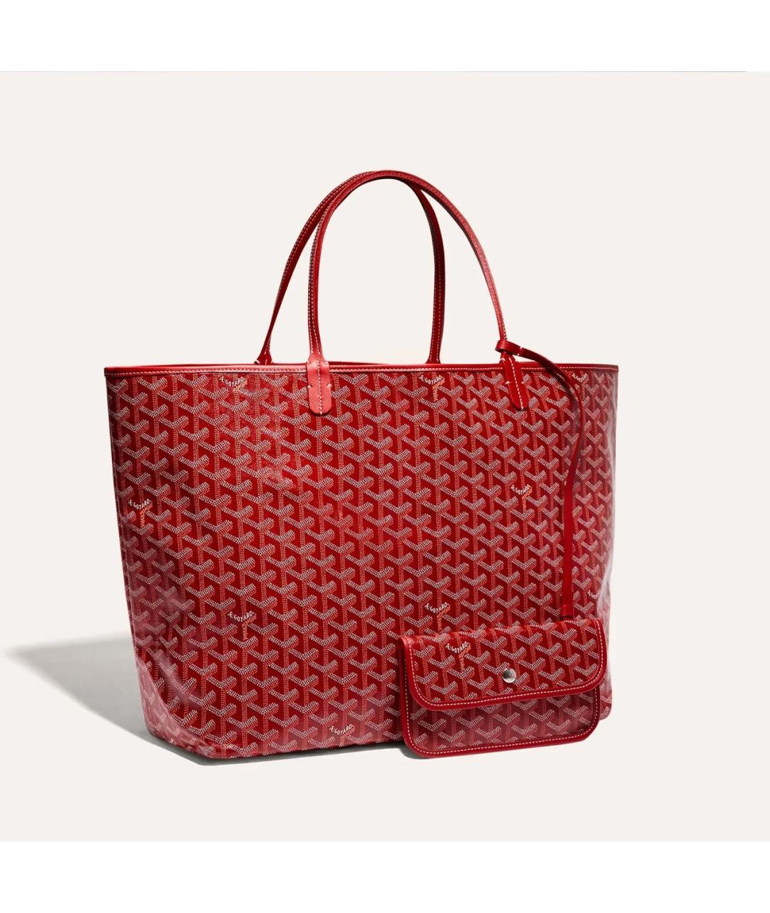 GOYARD Красная кожаная сумка тоут, фото 6