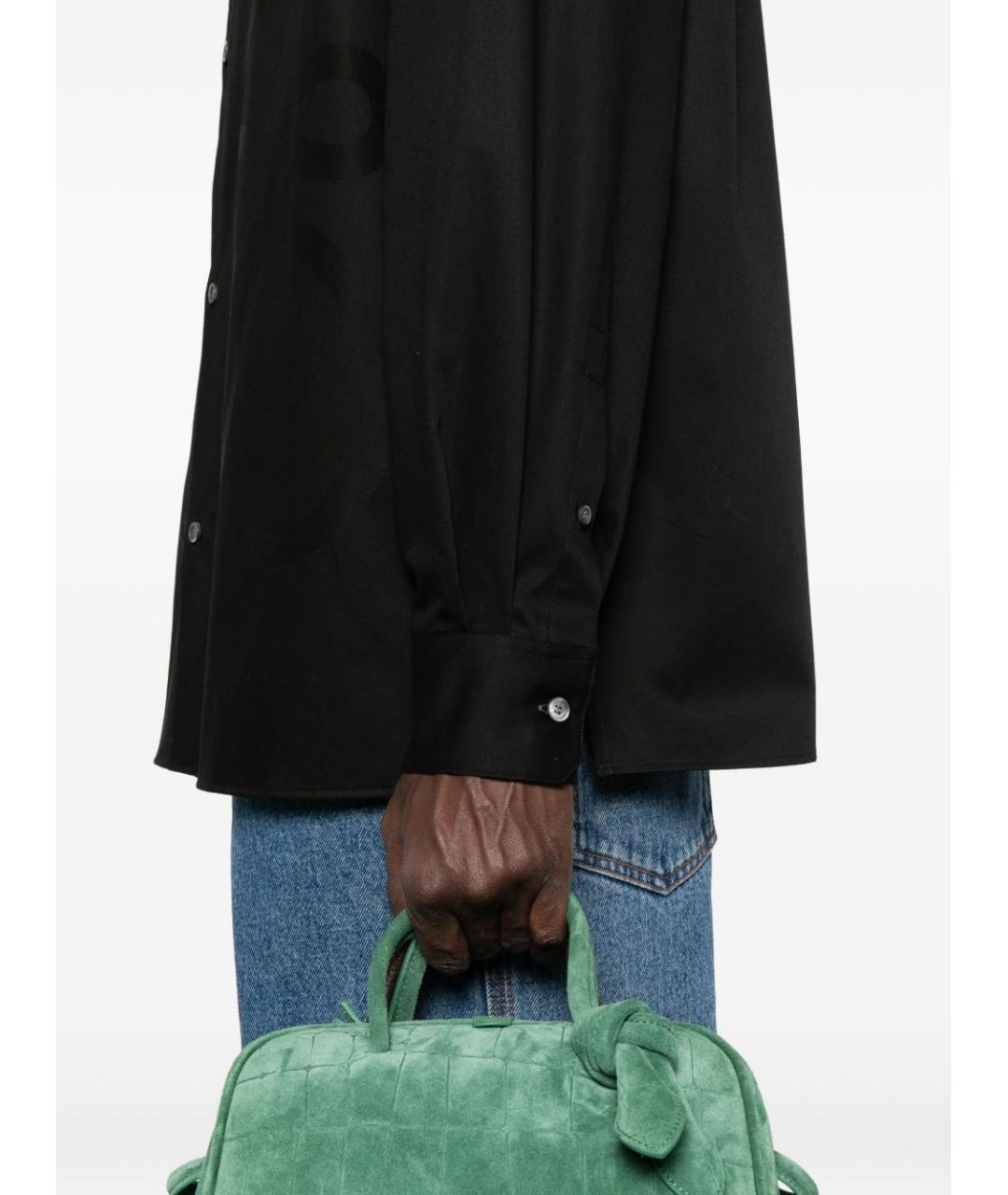 LOEWE Черная хлопковая кэжуал рубашка, фото 4