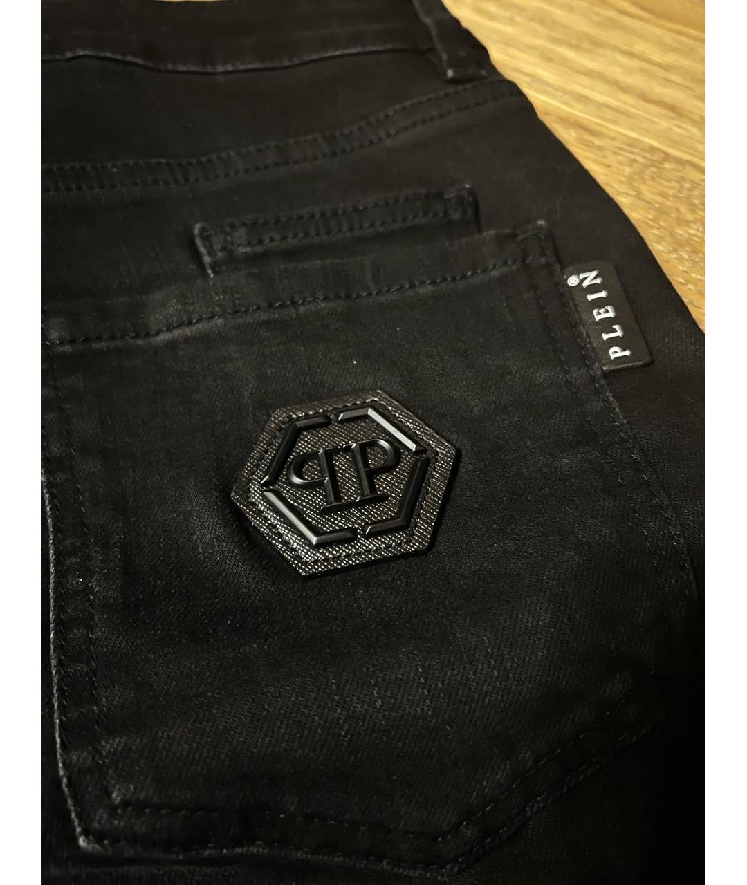 PHILIPP PLEIN Черные хлопко-эластановые джинсы скинни, фото 5
