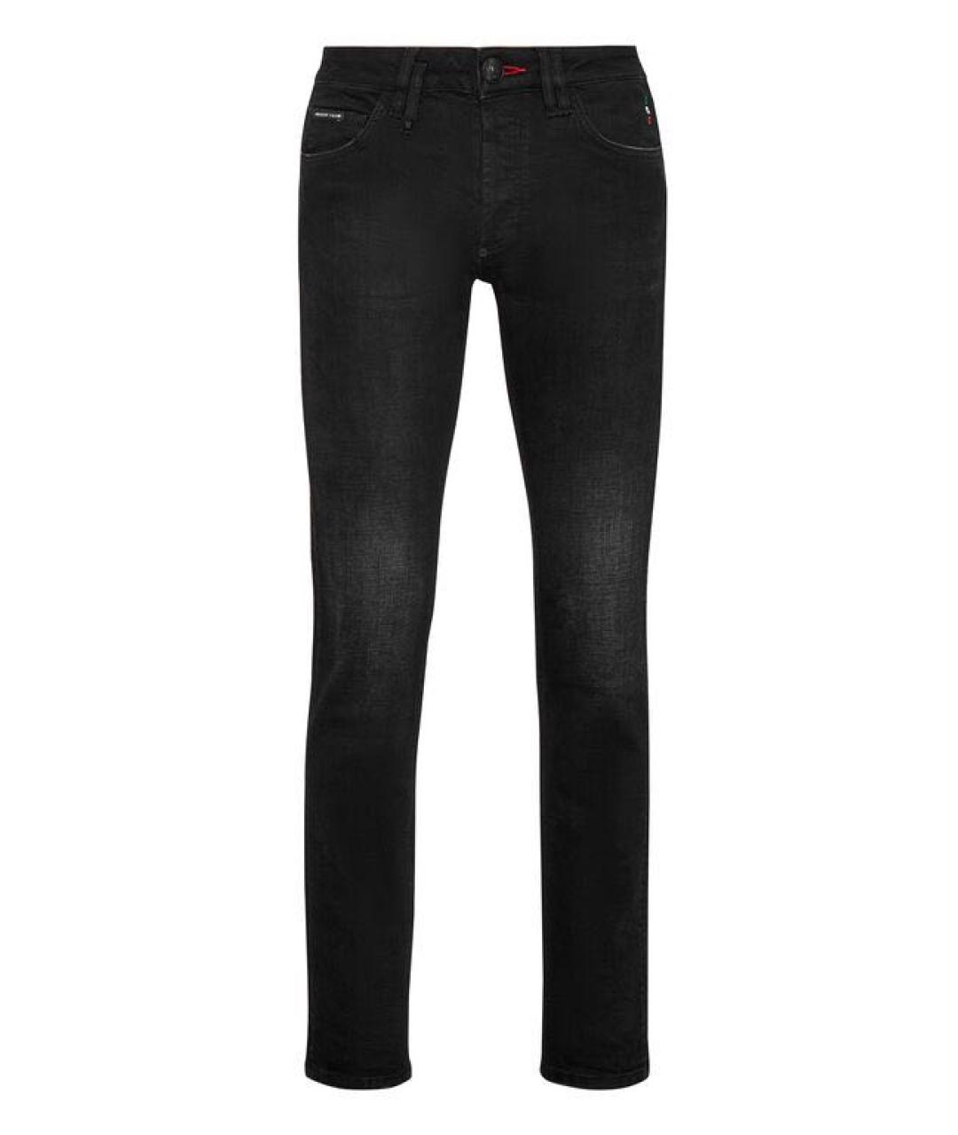 PHILIPP PLEIN Черные хлопко-эластановые джинсы скинни, фото 8