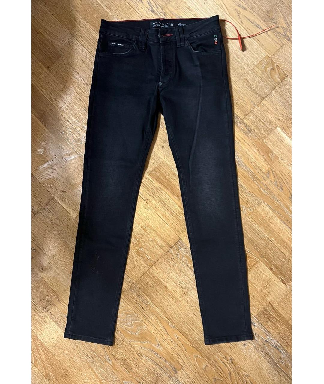 PHILIPP PLEIN Черные хлопко-эластановые джинсы скинни, фото 6
