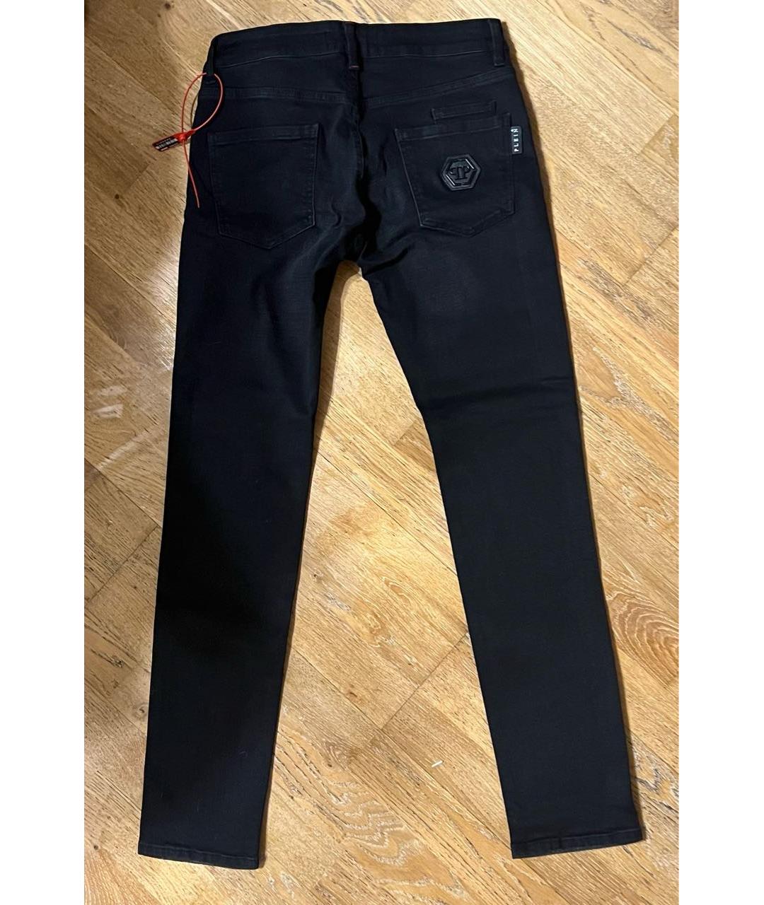 PHILIPP PLEIN Черные хлопко-эластановые джинсы скинни, фото 7