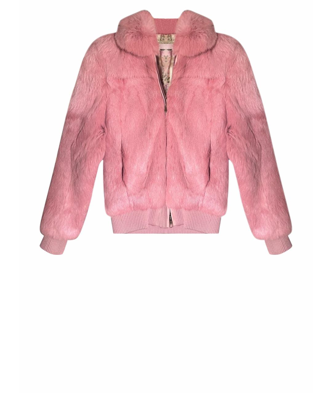 RED VALENTINO Розовая меховая шуба, фото 1