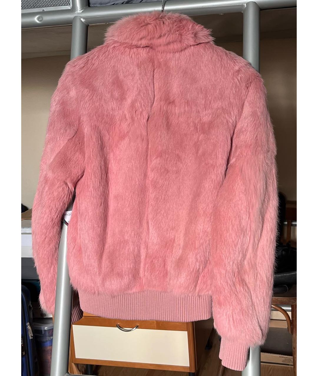 RED VALENTINO Розовая меховая шуба, фото 2