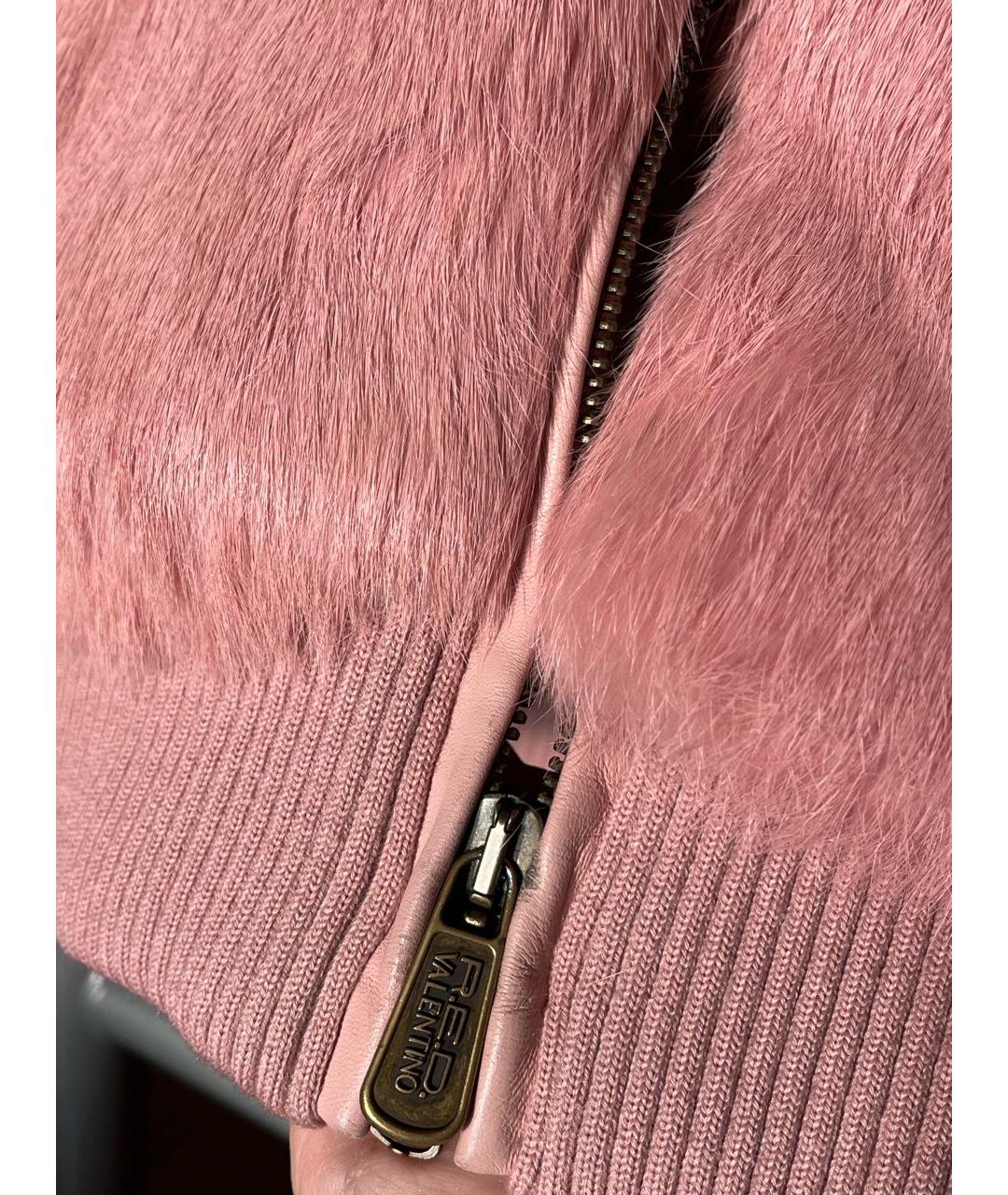 RED VALENTINO Розовая меховая шуба, фото 7