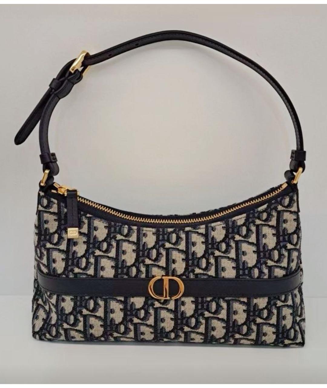 CHRISTIAN DIOR Черная тканевая сумка с короткими ручками, фото 2