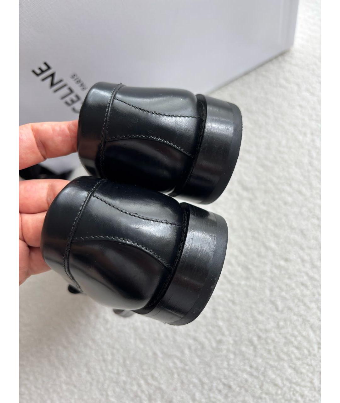 CELINE Черные кожаные лоферы, фото 6