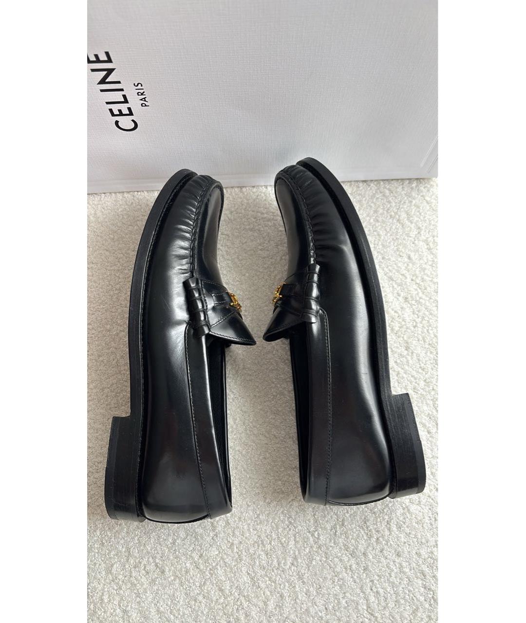 CELINE Черные кожаные лоферы, фото 3