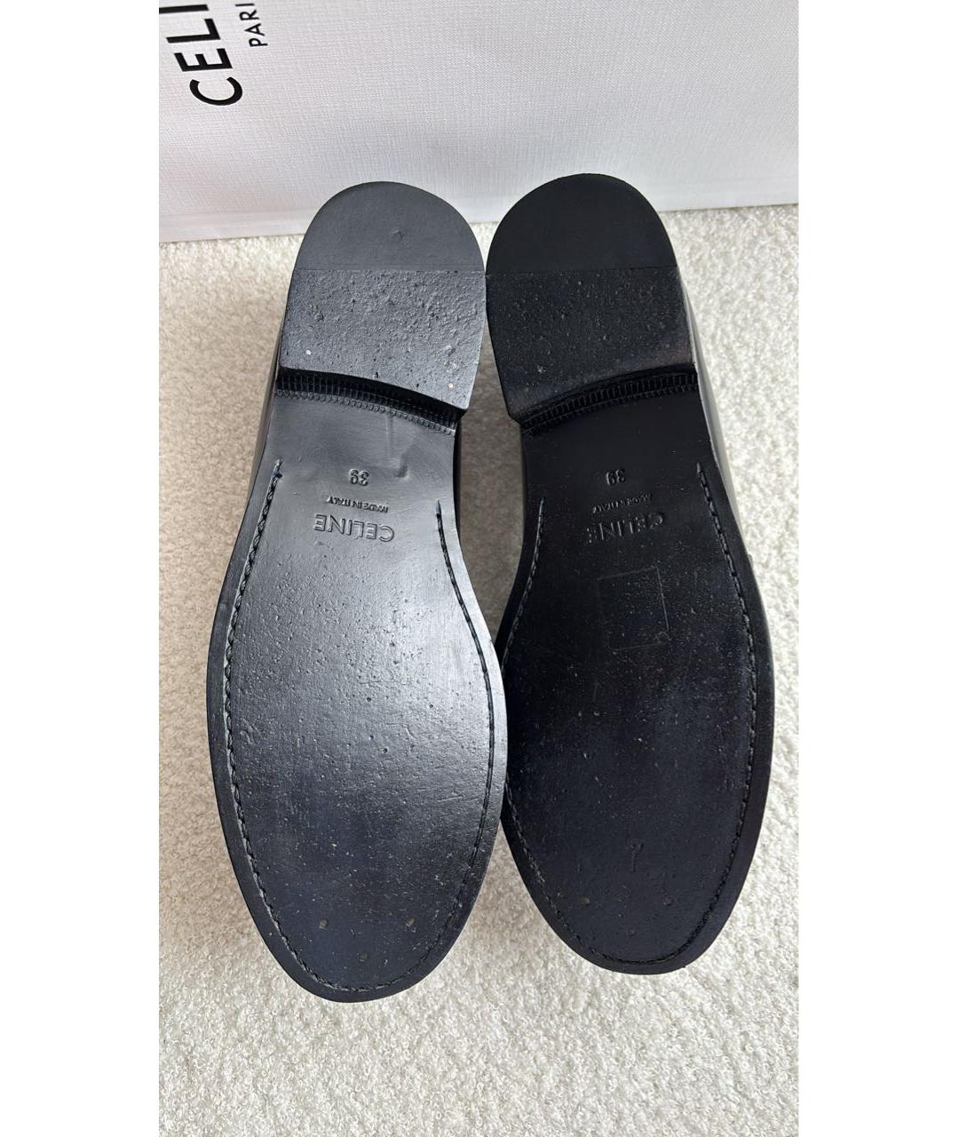CELINE Черные кожаные лоферы, фото 5