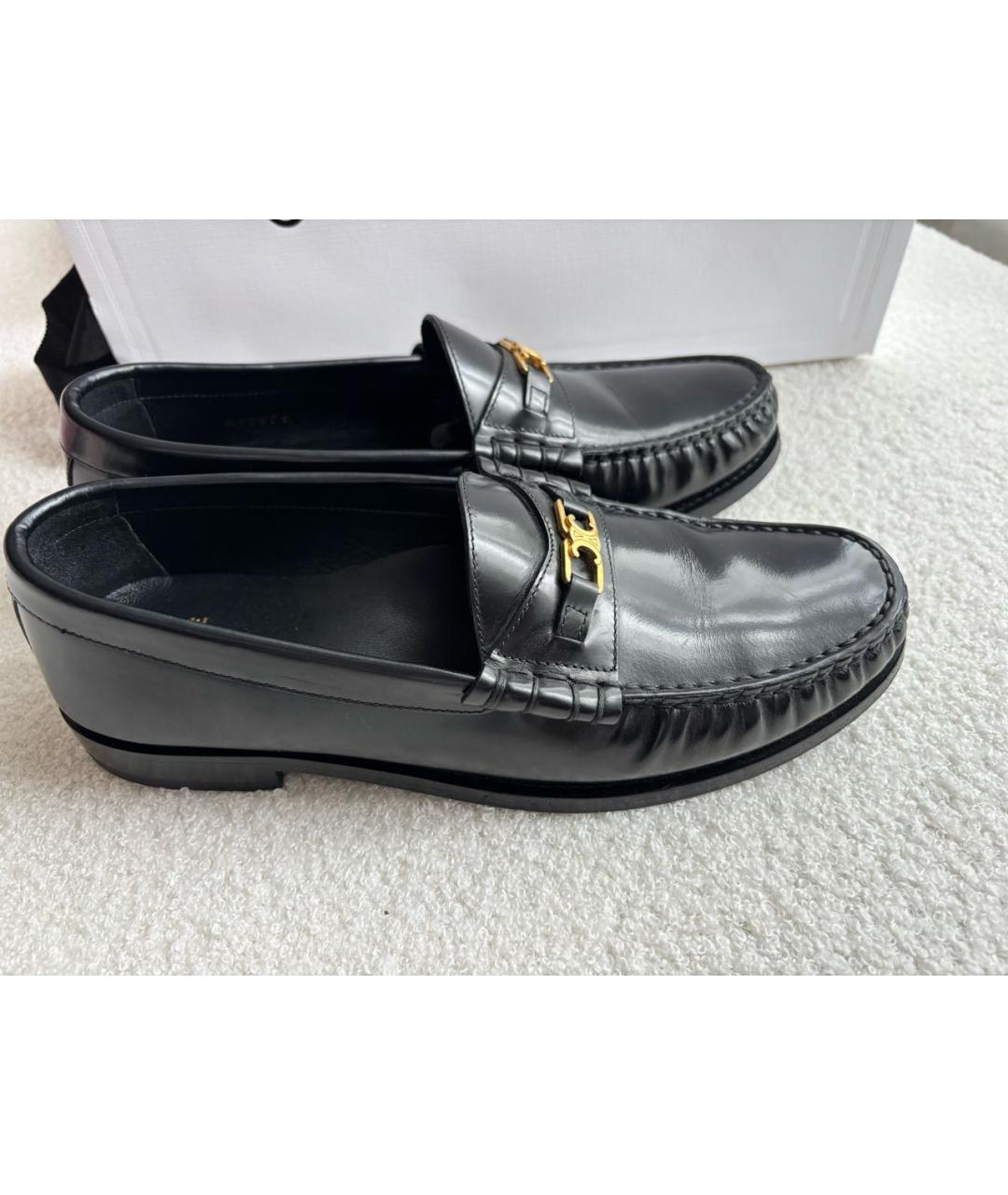 CELINE Черные кожаные лоферы, фото 2