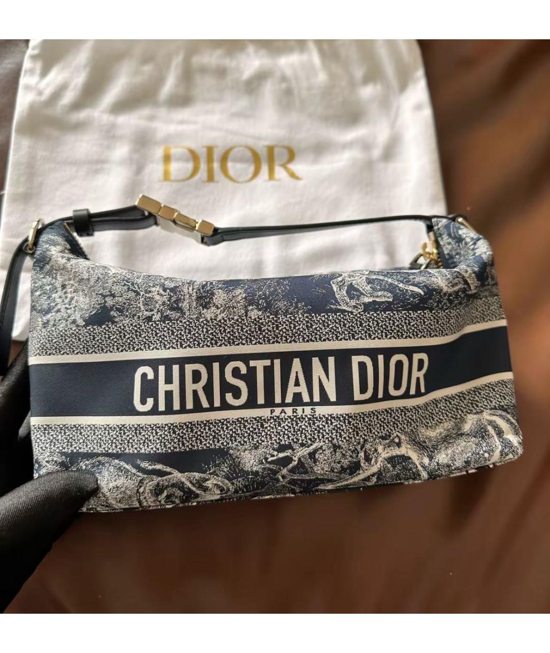 CHRISTIAN DIOR Темно-синяя тканевая дорожная/спортивная сумка, фото 2