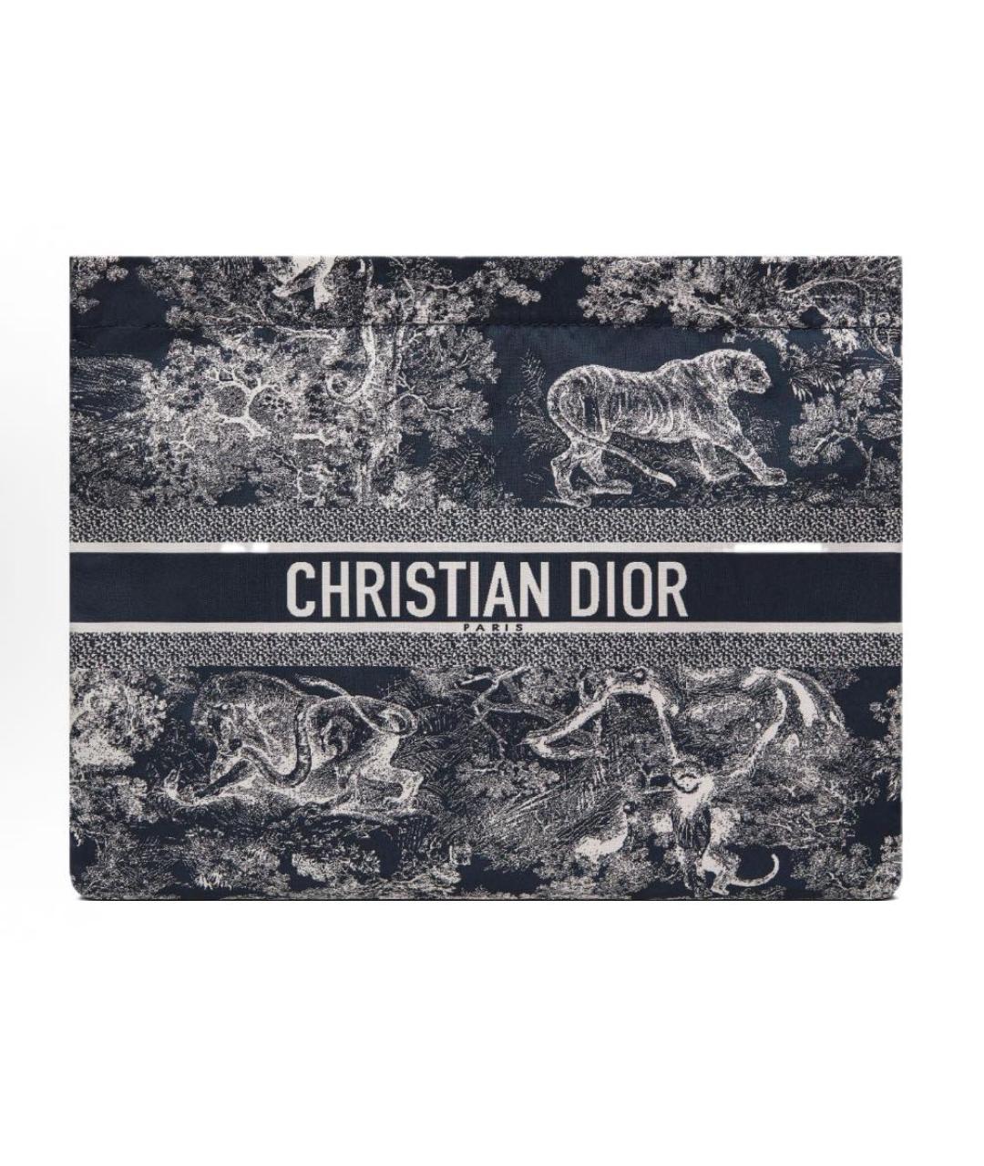 CHRISTIAN DIOR Темно-синяя тканевая папка для документов, фото 1