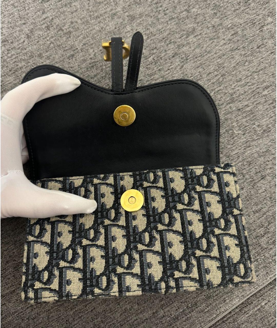 CHRISTIAN DIOR Темно-синяя тканевая поясная сумка, фото 4