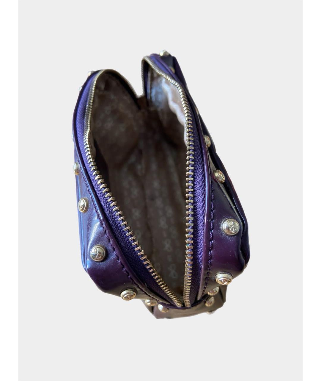 ANYA HINDMARCH Бордовая косметичка из лакированной кожи, фото 4