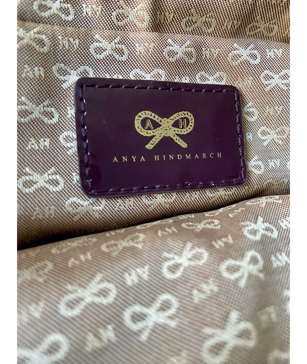 ANYA HINDMARCH Бордовая косметичка из лакированной кожи, фото 5