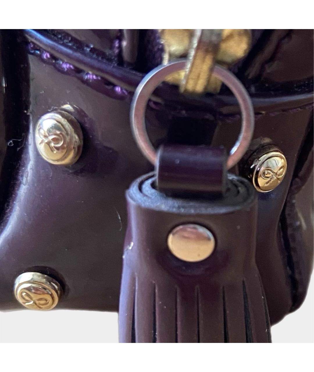 ANYA HINDMARCH Бордовая косметичка из лакированной кожи, фото 6