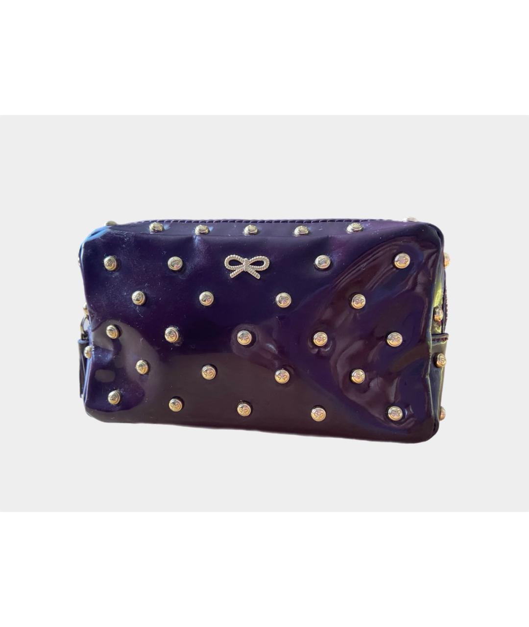 ANYA HINDMARCH Бордовая косметичка из лакированной кожи, фото 8