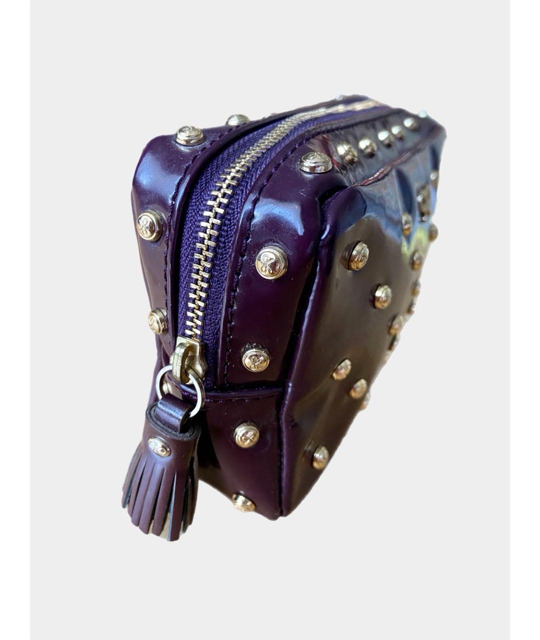 ANYA HINDMARCH Бордовая косметичка из лакированной кожи, фото 2