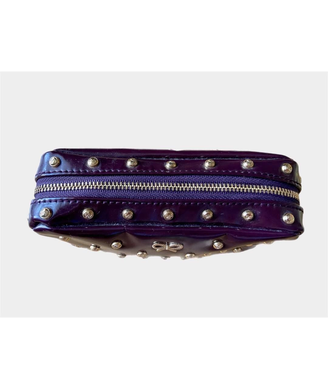 ANYA HINDMARCH Бордовая косметичка из лакированной кожи, фото 7