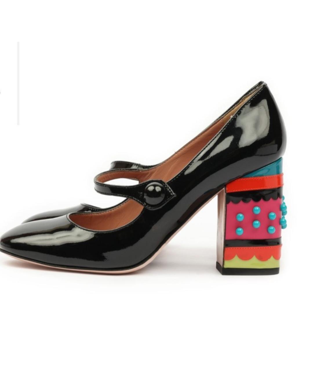 RED VALENTINO Черные туфли из лакированной кожи, фото 4