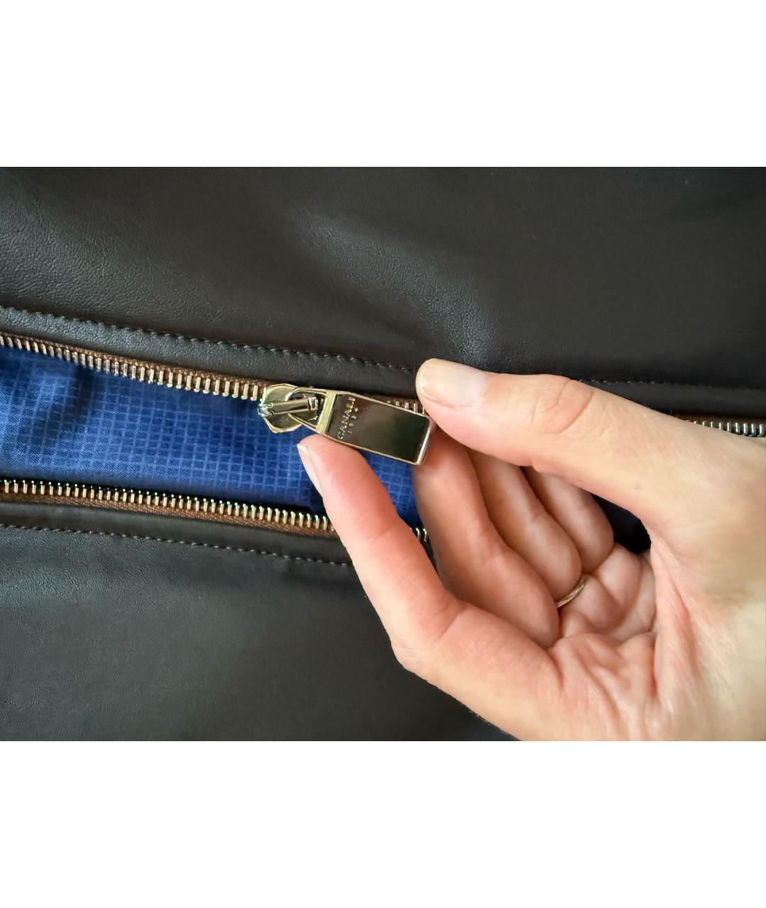CANALI Коричневая кожаная куртка, фото 7