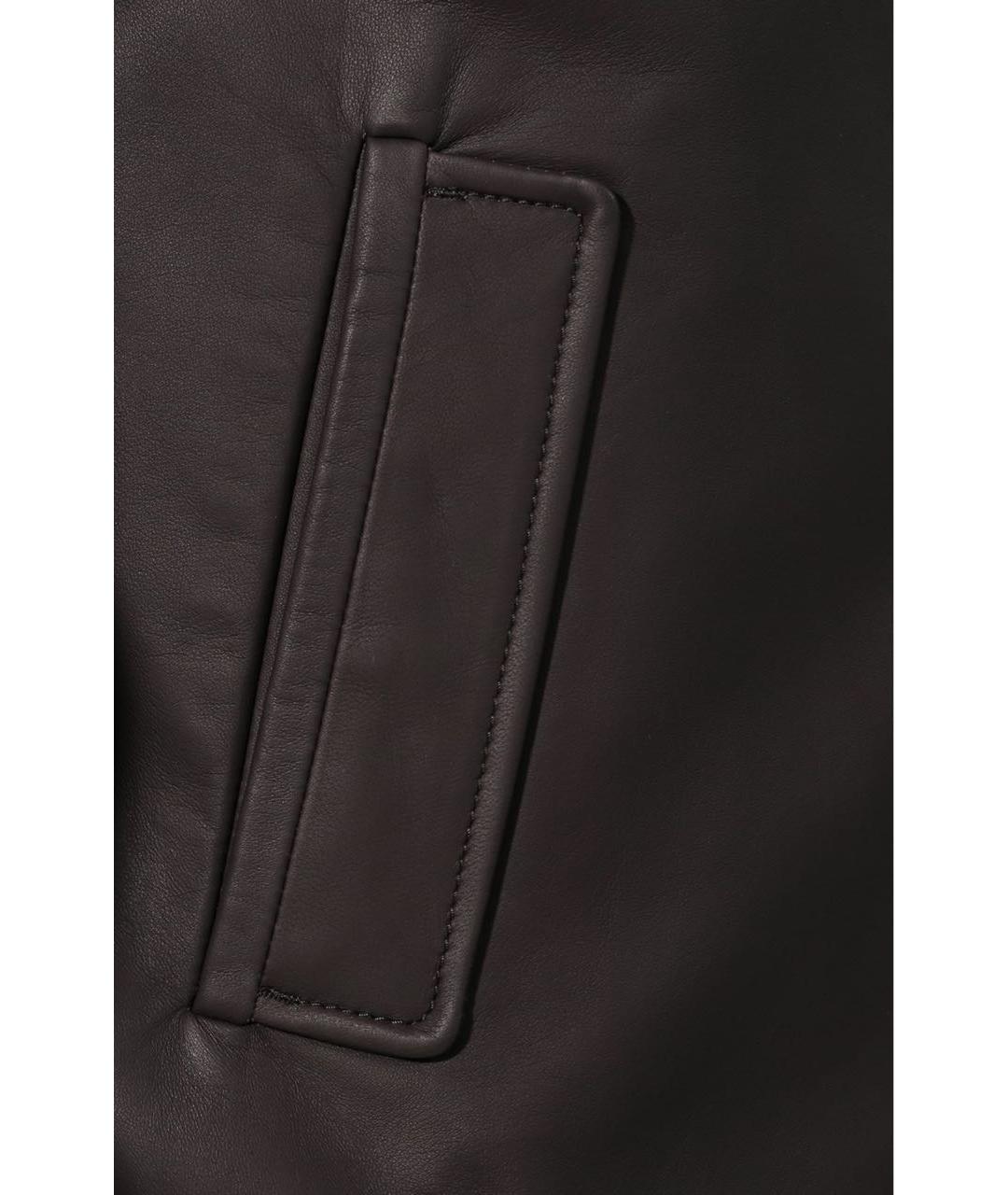CANALI Коричневая кожаная куртка, фото 3