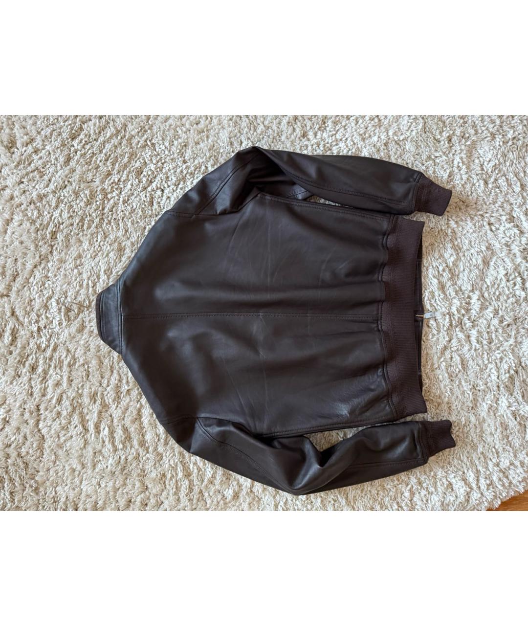 CANALI Коричневая кожаная куртка, фото 5