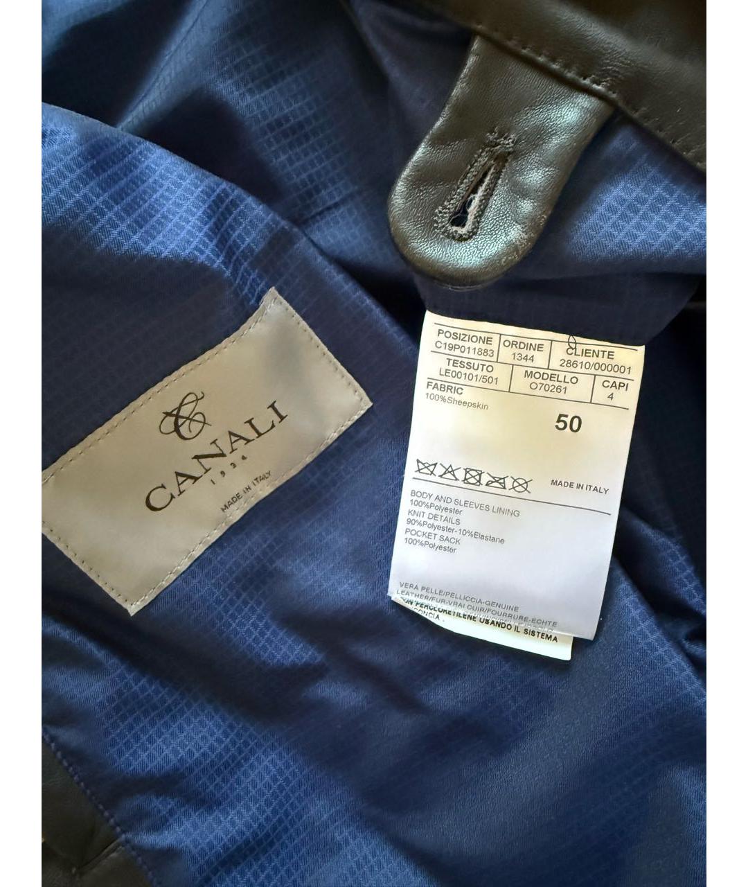 CANALI Коричневая кожаная куртка, фото 6