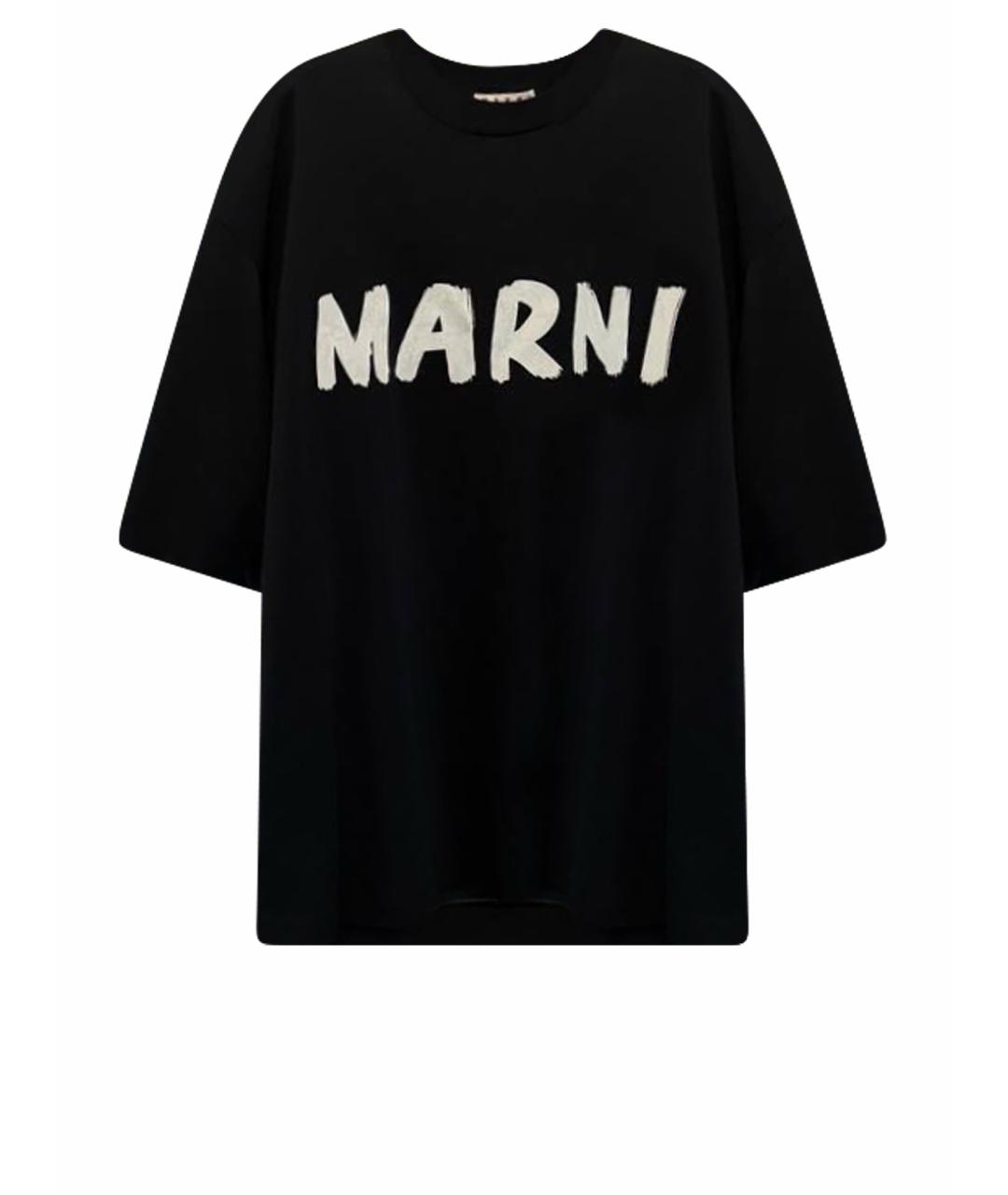 MARNI Черная хлопковая футболка, фото 1