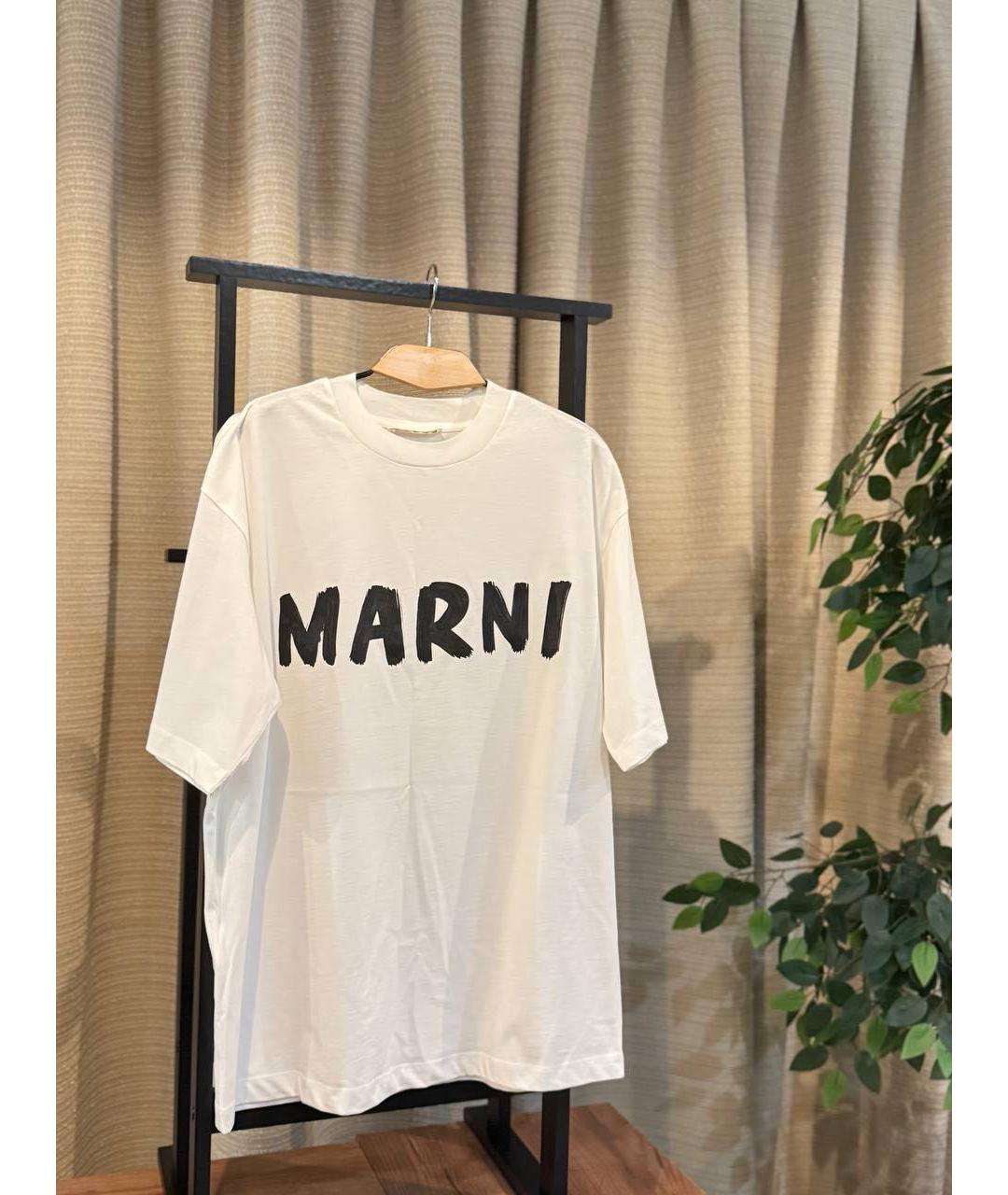 MARNI Белая хлопковая футболка, фото 3