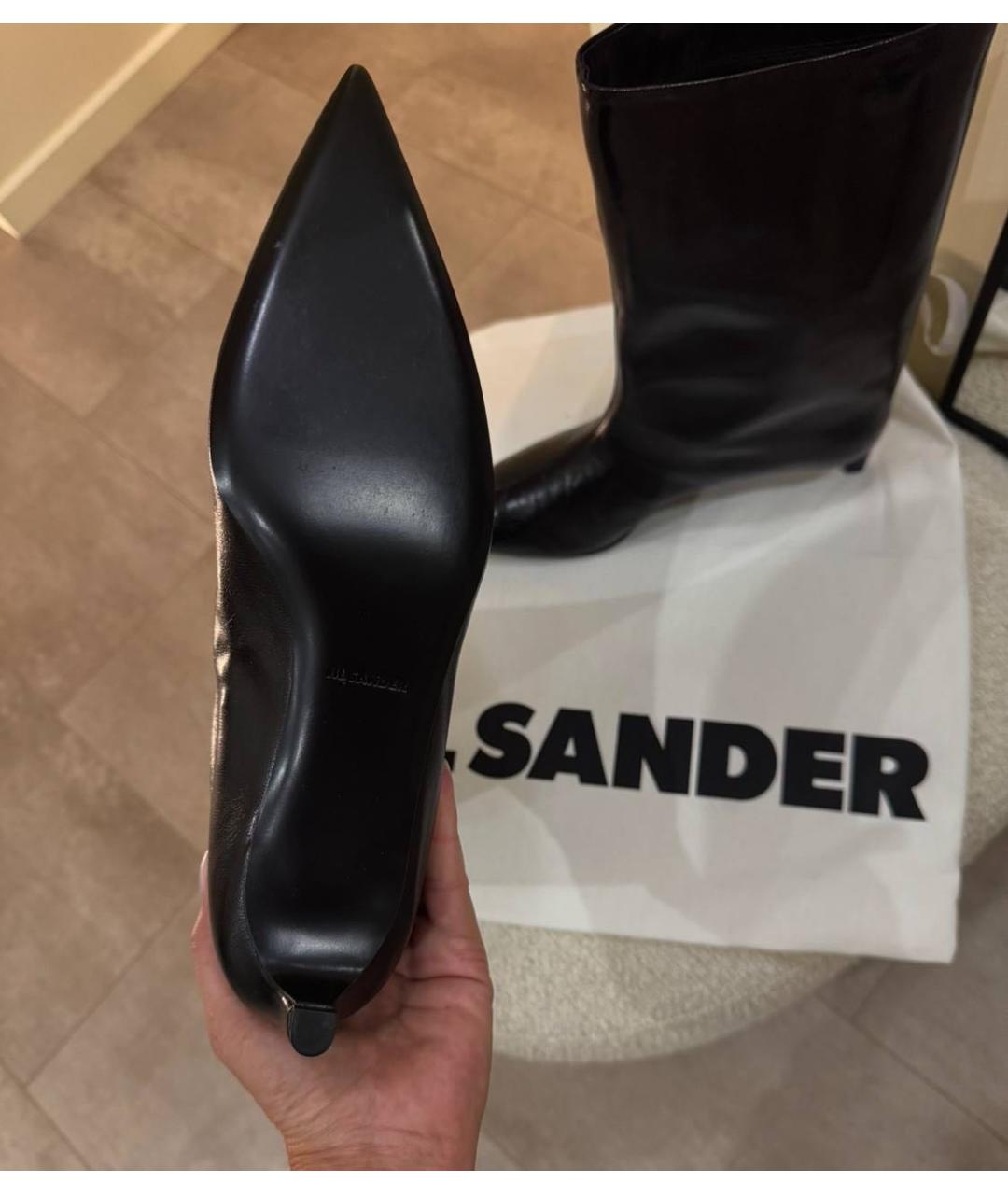 JIL SANDER Черные ботильоны из лакированной кожи, фото 3