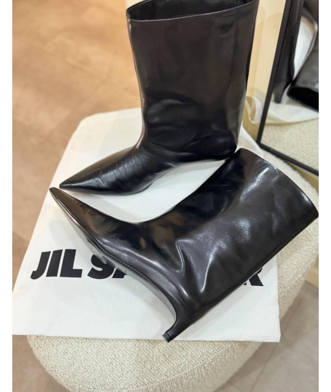 JIL SANDER Черные ботильоны из лакированной кожи, фото 4