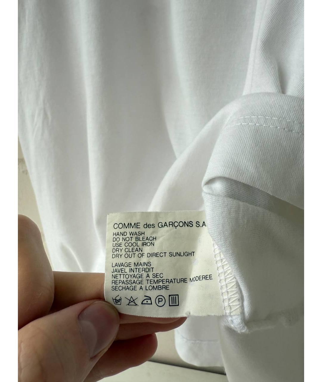 COMME DES GARÇONS Белая хлопковая футболка, фото 4