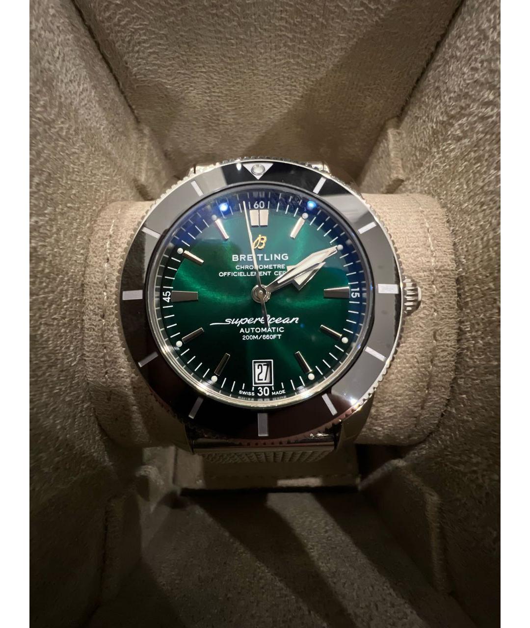 BREITLING SUPEROCEAN Зеленые стальные часы, фото 3