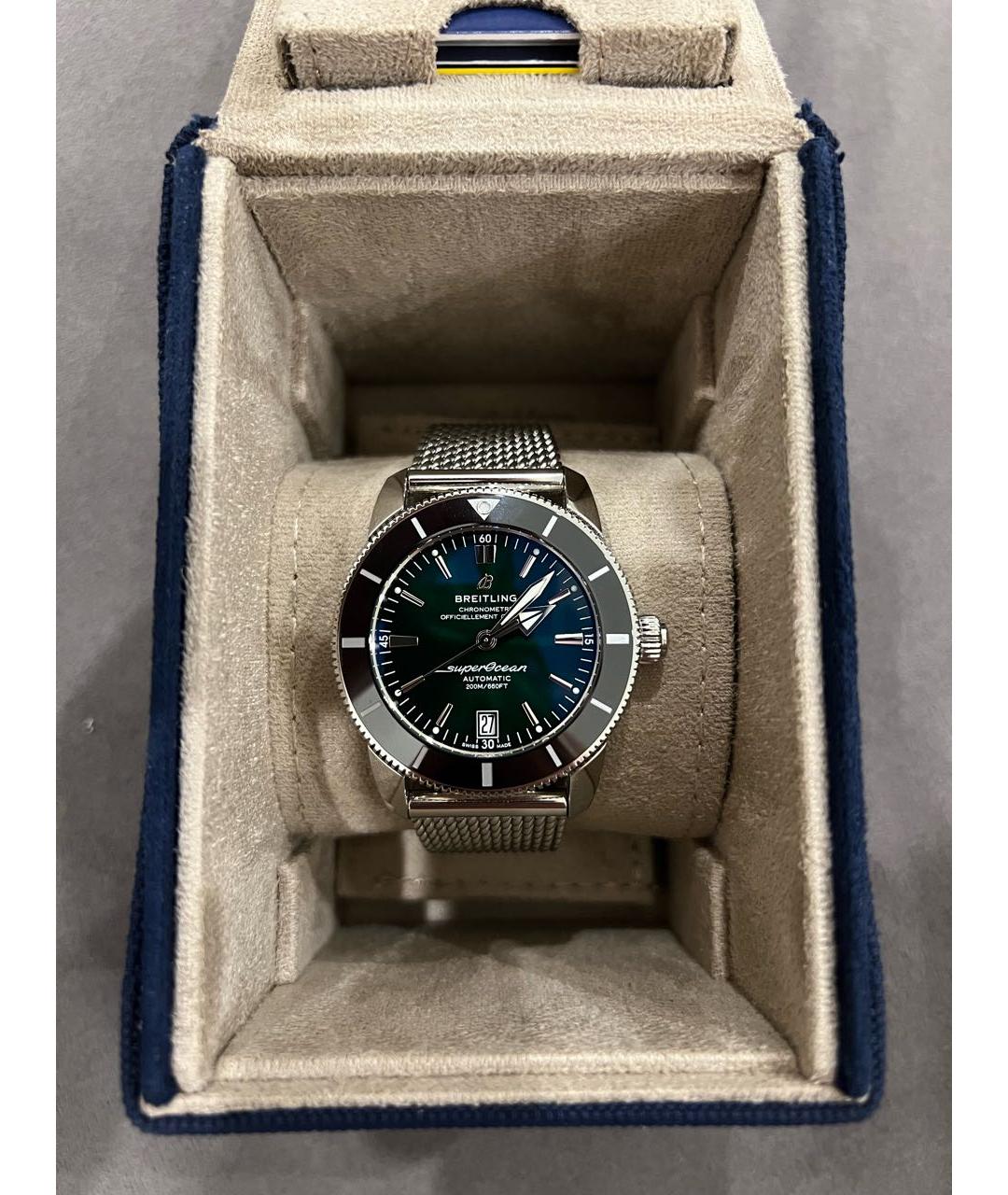 BREITLING SUPEROCEAN Зеленые стальные часы, фото 7
