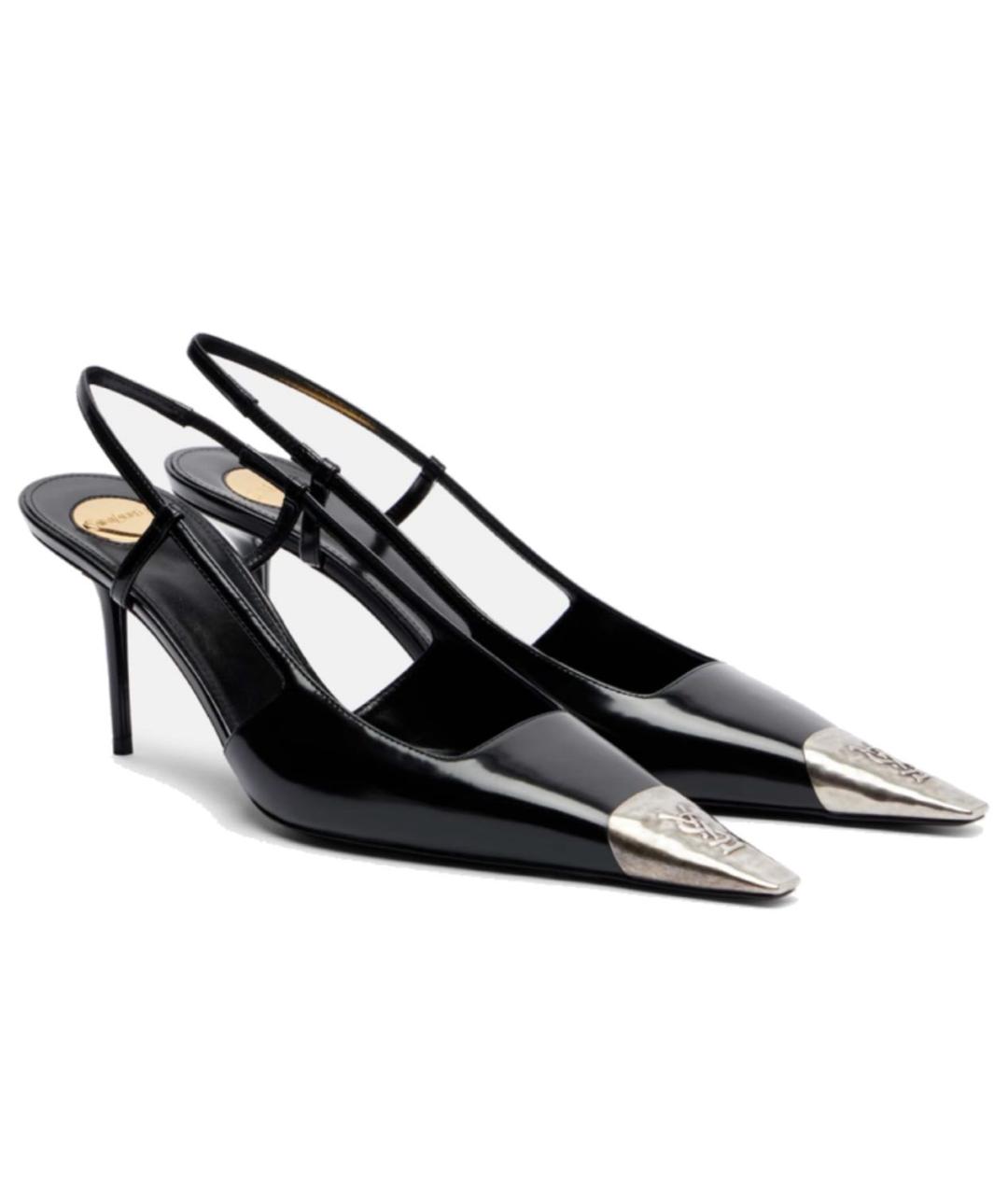 SAINT LAURENT Черные кожаные туфли, фото 3