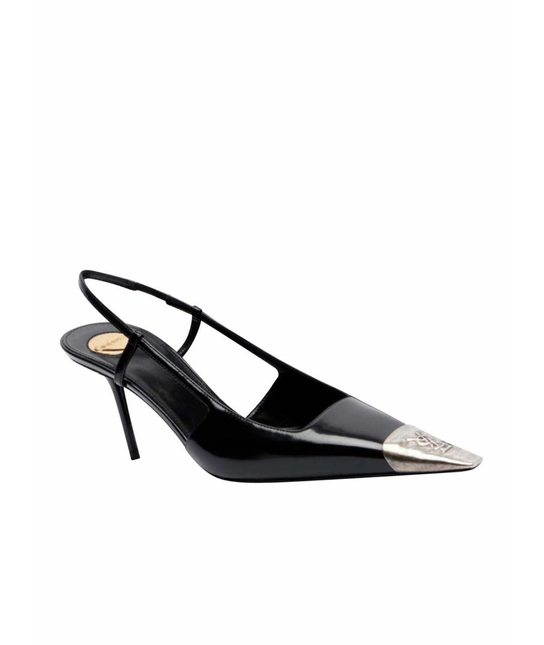 SAINT LAURENT Черные кожаные туфли, фото 1