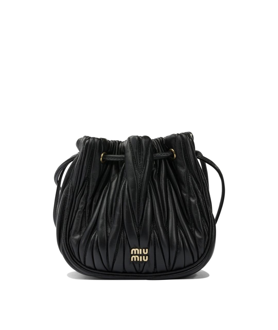 MIU MIU Черная кожаная сумка с короткими ручками, фото 1
