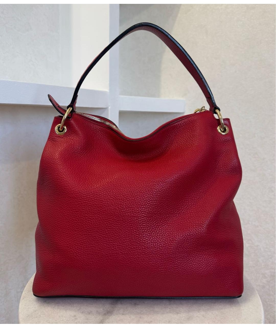 GUCCI Красная кожаная сумка тоут, фото 8