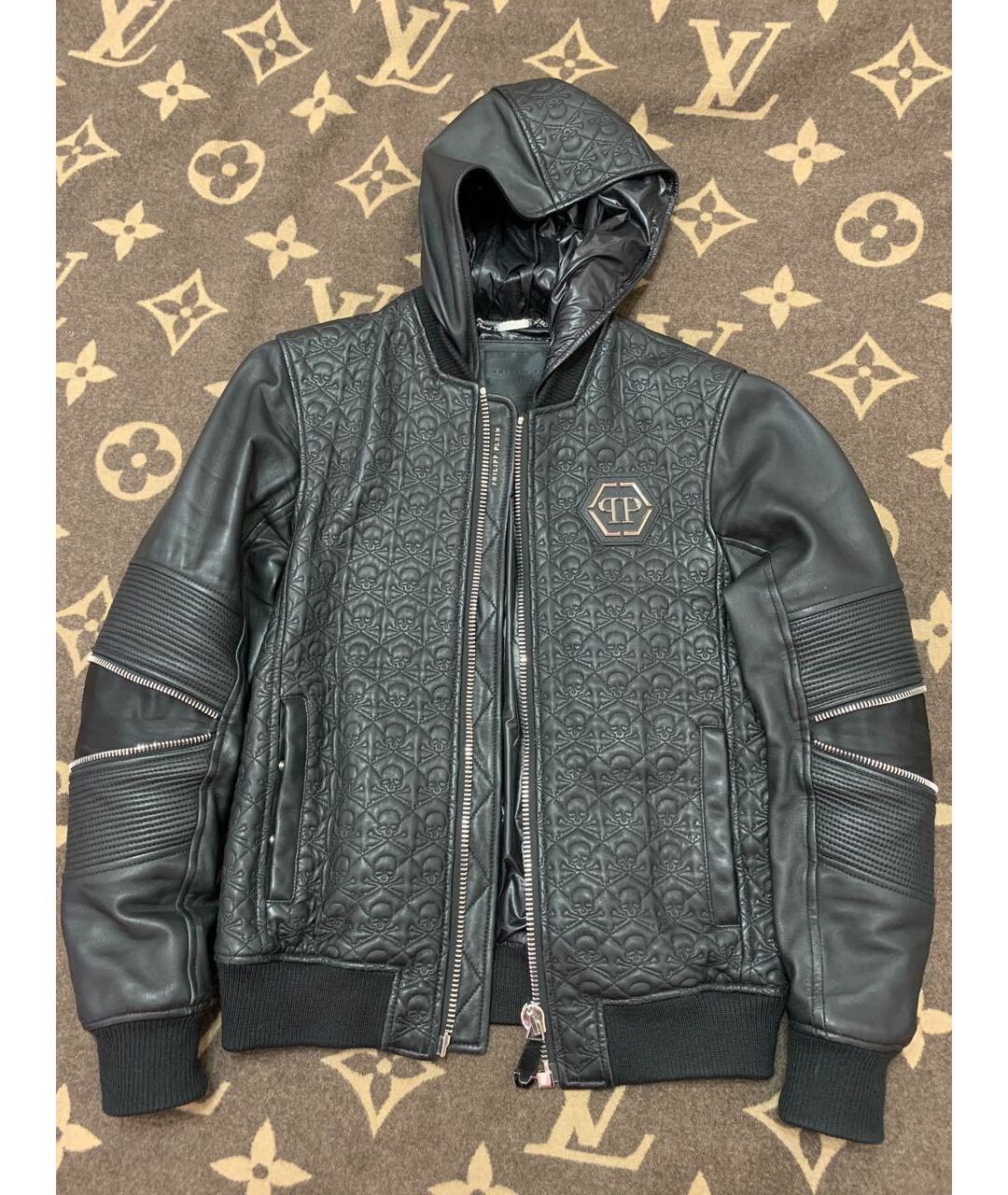 PHILIPP PLEIN Черная кожаная куртка, фото 9