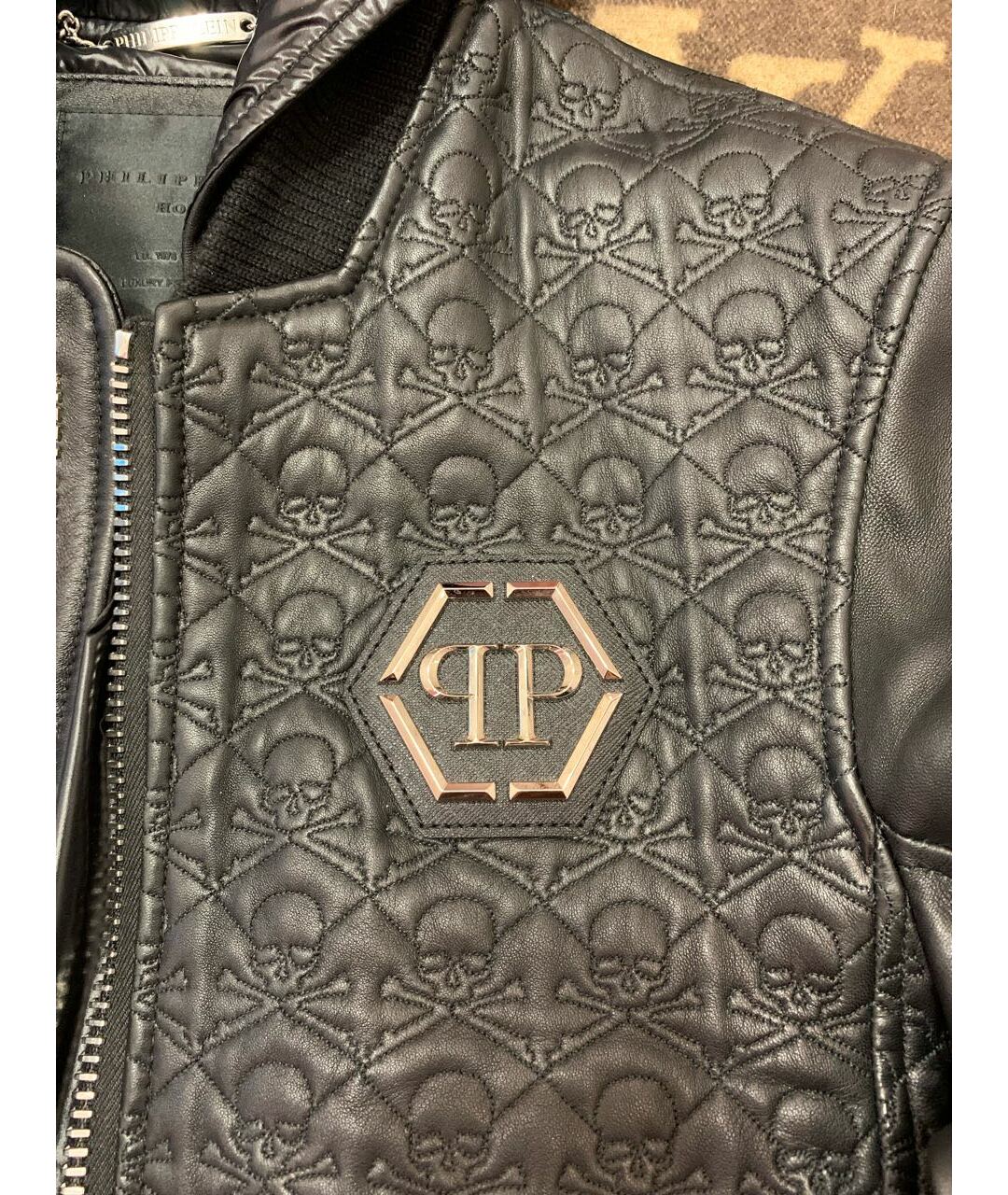 PHILIPP PLEIN Черная кожаная куртка, фото 2