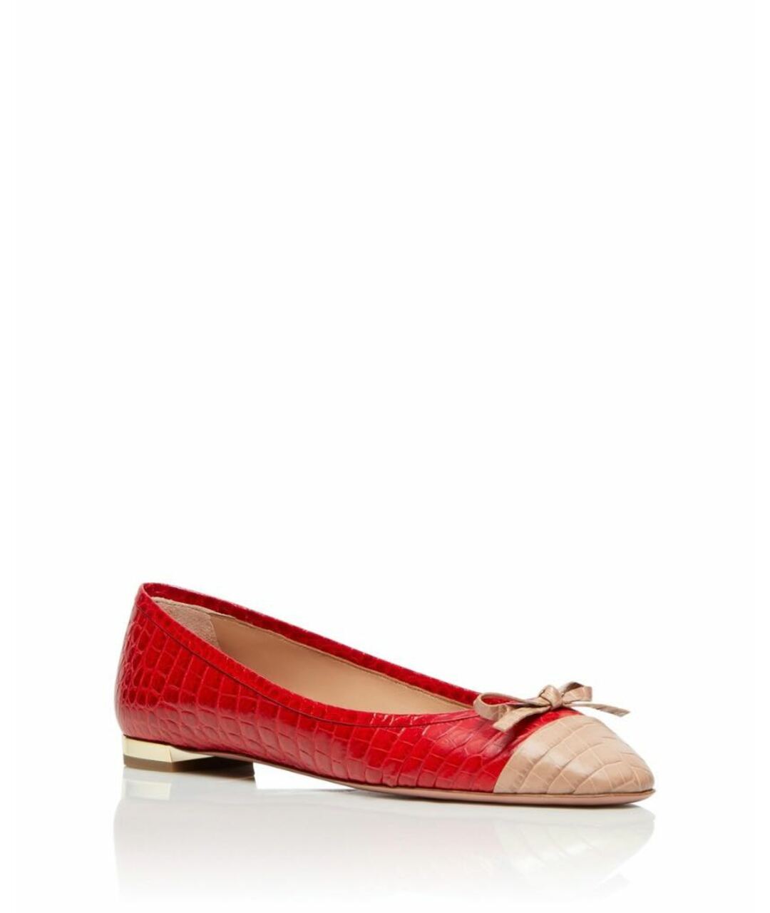 AQUAZZURA Красные кожаные балетки, фото 1
