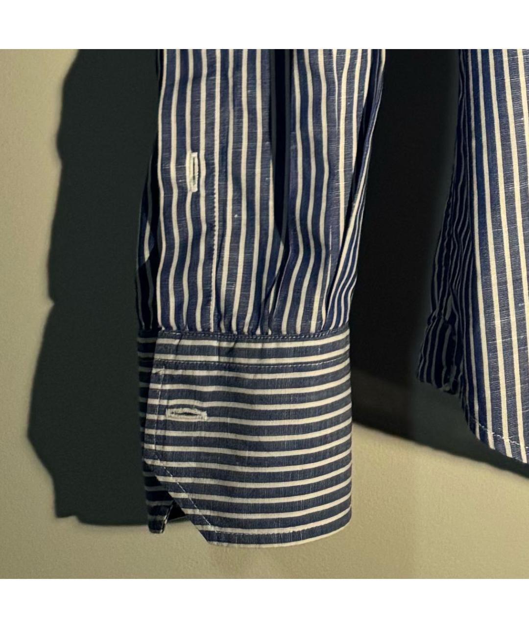 BRUNELLO CUCINELLI Темно-синяя кэжуал рубашка, фото 4