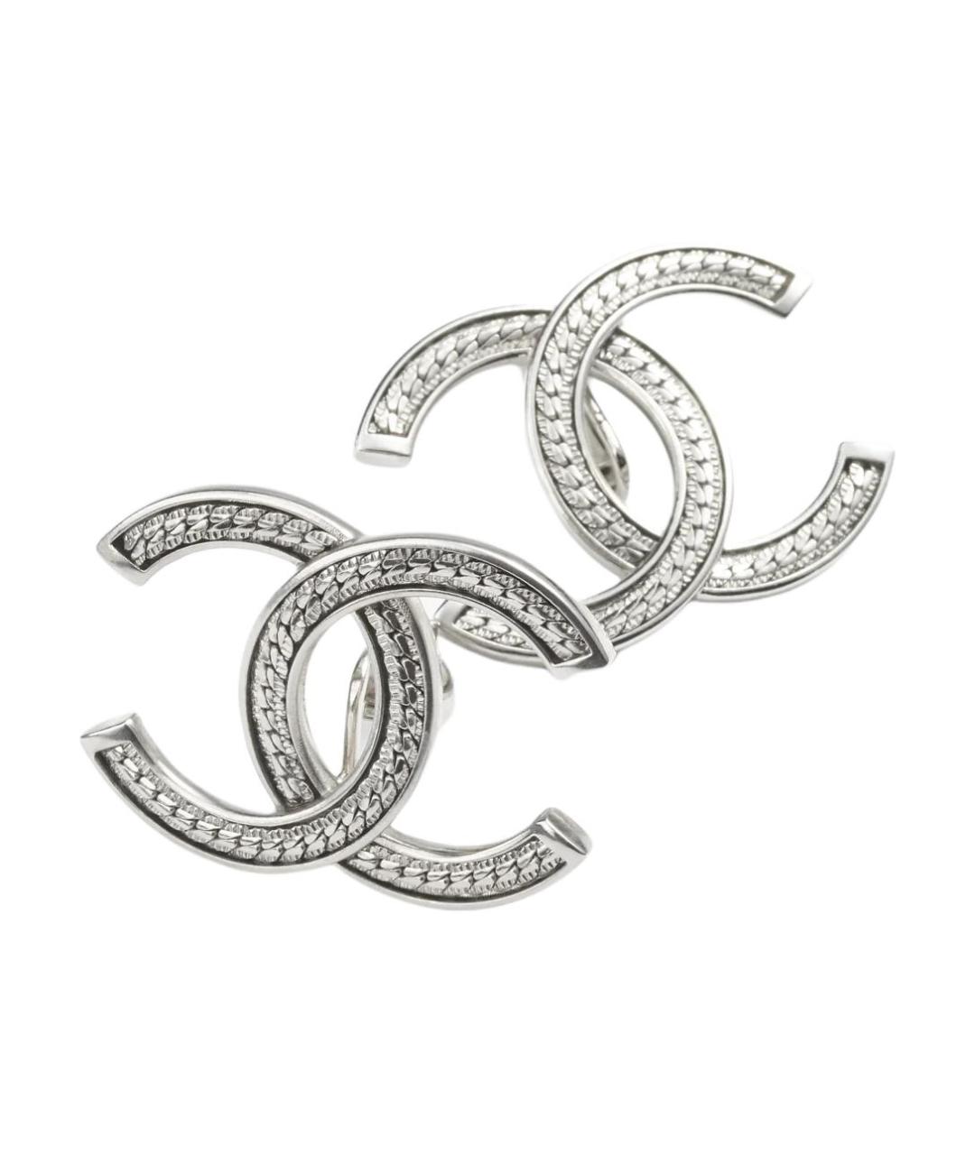 CHANEL Серебряные металлические серьги, фото 2