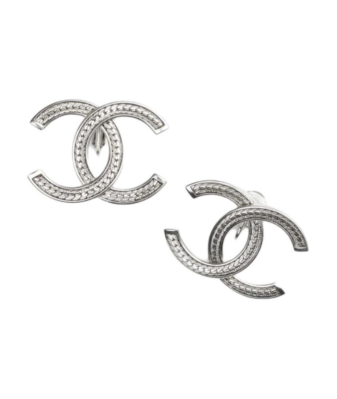 CHANEL Серебряные металлические серьги, фото 1