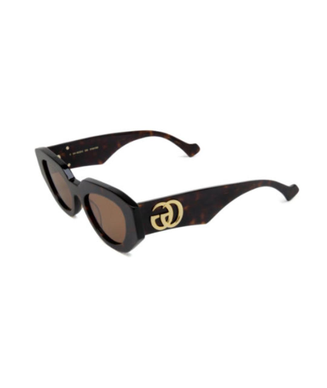 GUCCI Коричневые пластиковые солнцезащитные очки, фото 1
