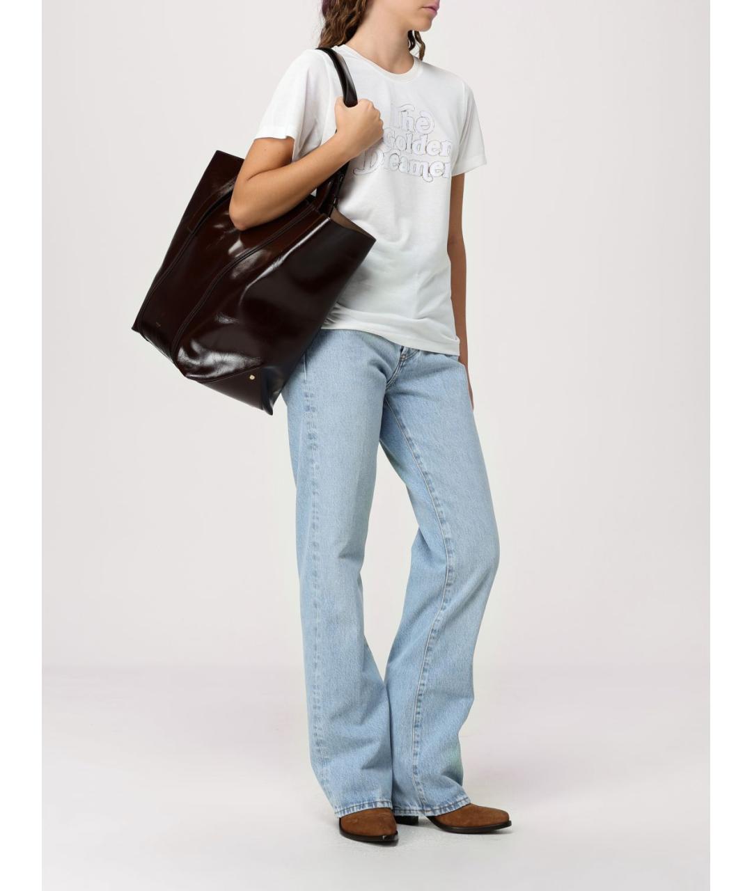 GOLDEN GOOSE DELUXE BRAND Коричневая кожаная сумка тоут, фото 2