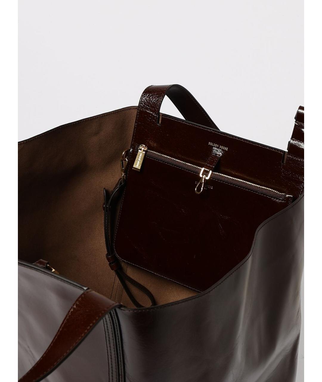 GOLDEN GOOSE DELUXE BRAND Коричневая кожаная сумка тоут, фото 5