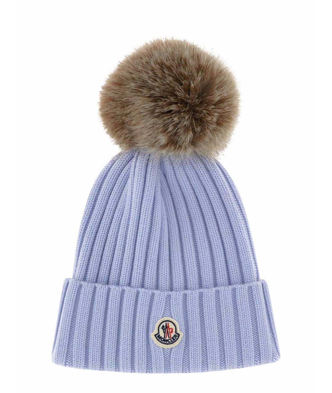MONCLER Голубая шапка, фото 1